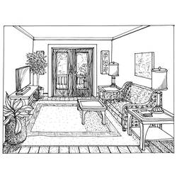 Coloring page: Living room (Buildings and Architecture) #66428 - Free Printable Coloring Pages