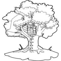 Coloring page: Tree House (Buildings and Architecture) #66018 - Free Printable Coloring Pages
