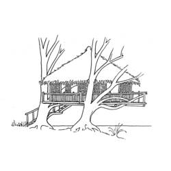 Coloring page: Tree House (Buildings and Architecture) #66040 - Free Printable Coloring Pages
