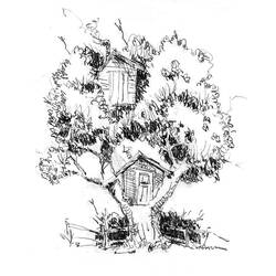 Coloring page: Tree House (Buildings and Architecture) #66084 - Free Printable Coloring Pages