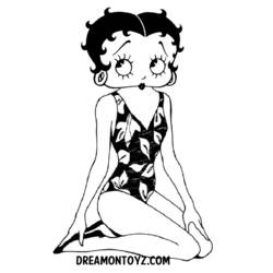 Coloring page: Betty Boop (Cartoons) #25947 - Free Printable Coloring Pages