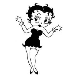 Coloring page: Betty Boop (Cartoons) #26000 - Free Printable Coloring Pages