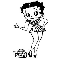 Coloring page: Betty Boop (Cartoons) #26078 - Free Printable Coloring Pages
