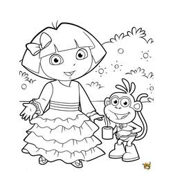 Coloring page: Dora the Explorer (Cartoons) #29827 - Free Printable Coloring Pages