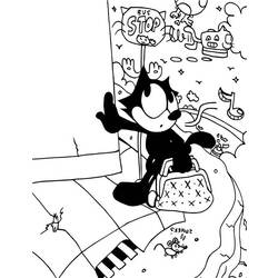 Coloring page: Felix the Cat (Cartoons) #47888 - Free Printable Coloring Pages