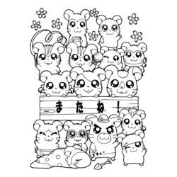 Coloring page: Hamtaro (Cartoons) #39924 - Free Printable Coloring Pages