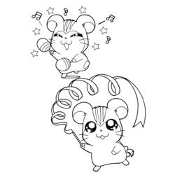 Coloring page: Hamtaro (Cartoons) #40095 - Free Printable Coloring Pages