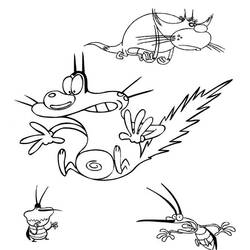 Coloring page: Oggy and the Cockroaches (Cartoons) #37855 - Free Printable Coloring Pages