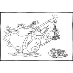 Coloring page: Oggy and the Cockroaches (Cartoons) #37878 - Free Printable Coloring Pages
