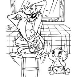 Coloring page: Taz (Cartoons) #31007 - Free Printable Coloring Pages