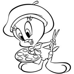 Coloring page: Tweety and Sylvester (Cartoons) #29205 - Free Printable Coloring Pages