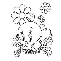 Coloring page: Tweety and Sylvester (Cartoons) #29340 - Free Printable Coloring Pages