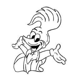 Coloring page: Woody Woodpecker (Cartoons) #28443 - Free Printable Coloring Pages