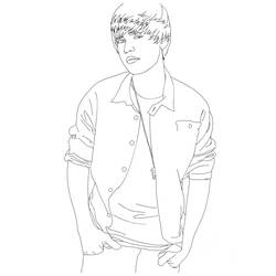 Coloring page: Justin Bieber (Celebrities) #122447 - Free Printable Coloring Pages