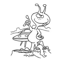 Coloring page: Alien (Characters) #94564 - Free Printable Coloring Pages
