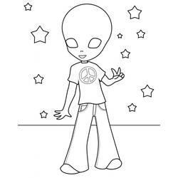 Coloring page: Alien (Characters) #94653 - Free Printable Coloring Pages