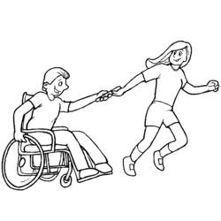 Coloring pages: Disabled Person - Free Printable Coloring Pages