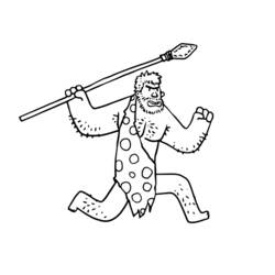 Coloring page: Prehistoric man (Characters) #150416 - Free Printable Coloring Pages