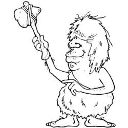 Coloring page: Prehistoric man (Characters) #150434 - Free Printable Coloring Pages