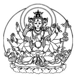 Coloring page: Hindu Mythology: Buddha (Gods and Goddesses) #89544 - Free Printable Coloring Pages