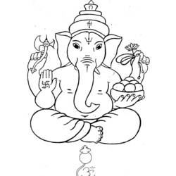 Coloring page: Hindu Mythology: Ganesh (Gods and Goddesses) #96850 - Free Printable Coloring Pages