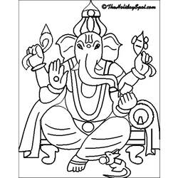Coloring page: Hindu Mythology: Ganesh (Gods and Goddesses) #96851 - Free Printable Coloring Pages