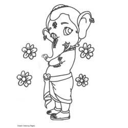 Coloring page: Hindu Mythology: Ganesh (Gods and Goddesses) #96852 - Free Printable Coloring Pages