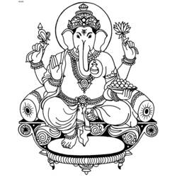 Coloring page: Hindu Mythology: Ganesh (Gods and Goddesses) #96856 - Free Printable Coloring Pages