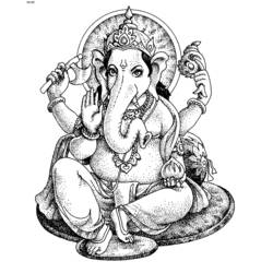 Coloring page: Hindu Mythology: Ganesh (Gods and Goddesses) #96864 - Free Printable Coloring Pages