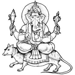 Coloring page: Hindu Mythology: Ganesh (Gods and Goddesses) #96876 - Free Printable Coloring Pages