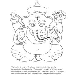 Coloring page: Hindu Mythology: Ganesh (Gods and Goddesses) #96885 - Free Printable Coloring Pages