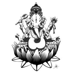 Coloring page: Hindu Mythology: Ganesh (Gods and Goddesses) #97013 - Free Printable Coloring Pages