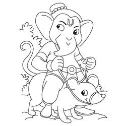 Coloring page: Hindu Mythology: Ganesh (Gods and Goddesses) #97025 - Free Printable Coloring Pages
