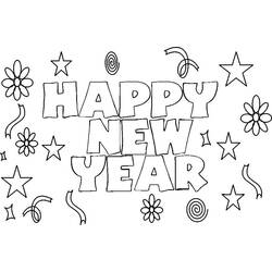 Coloring page: New Year (Holidays and Special occasions) #60769 - Free Printable Coloring Pages