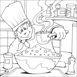 Coloring page: Cook (Jobs) #91779 - Free Printable Coloring Pages