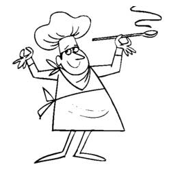 Coloring page: Cook (Jobs) #91784 - Free Printable Coloring Pages