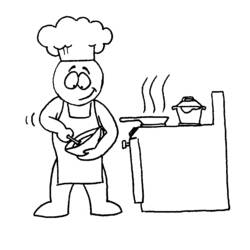 Coloring page: Cook (Jobs) #91826 - Free Printable Coloring Pages