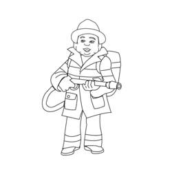 Coloring page: Firefighter (Jobs) #105579 - Free Printable Coloring Pages