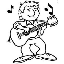 Coloring pages: Guitarist - Free Printable Coloring Pages