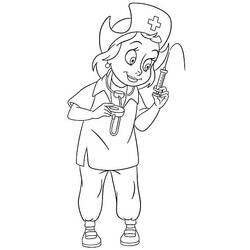 Coloring page: Nurse (Jobs) #170401 - Free Printable Coloring Pages
