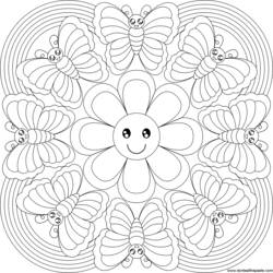 Coloring page: Flowers Mandalas (Mandalas) #117039 - Free Printable Coloring Pages