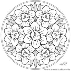 Coloring page: Flowers Mandalas (Mandalas) #117049 - Free Printable Coloring Pages