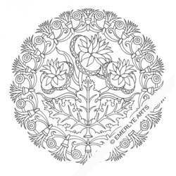 Coloring page: Flowers Mandalas (Mandalas) #117091 - Free Printable Coloring Pages