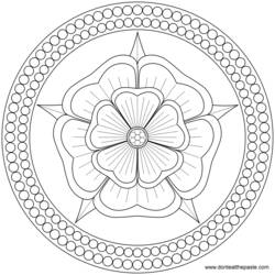 Coloring page: Flowers Mandalas (Mandalas) #117223 - Free Printable Coloring Pages