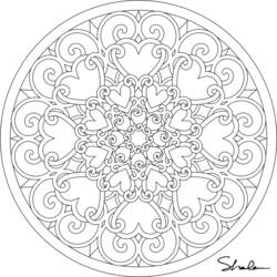 Coloring page: Heart Mandalas (Mandalas) #116681 - Free Printable Coloring Pages
