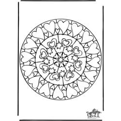 Coloring page: Heart Mandalas (Mandalas) #116708 - Free Printable Coloring Pages