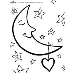 Coloring page: Moon (Nature) #155598 - Free Printable Coloring Pages
