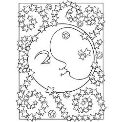 Coloring page: Moon (Nature) #155626 - Free Printable Coloring Pages