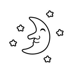 Coloring page: Moon (Nature) #155638 - Free Printable Coloring Pages