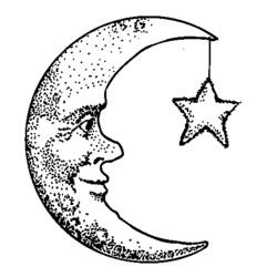 Coloring page: Moon (Nature) #155639 - Free Printable Coloring Pages